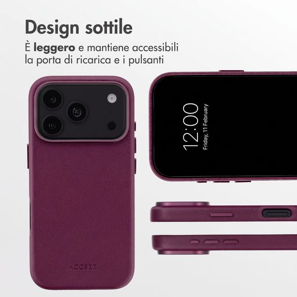 Accezz Cover in Pelle con MagSafe Apple iPhone 18 Pro Max / 17 Pro Max - Heath Purple