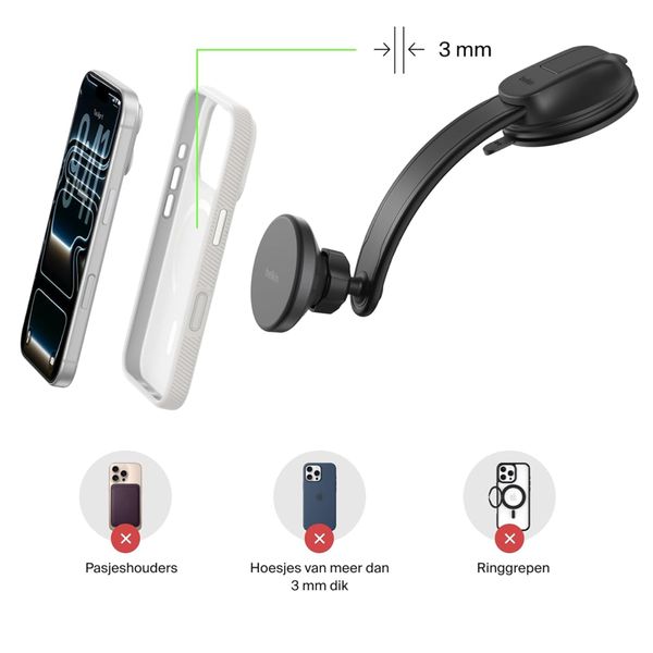 Belkin Supporto Telefono Magnetico Qi2 - Caricabatterie Auto con Adattatore 27W - Cruscotto / Griglia di ventilazione