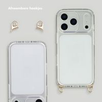 Selencia Cover trasparente con ganci rimovibili + cinturino da polso con pietre naturali Apple iPhone 17 Pro - Pearl White
