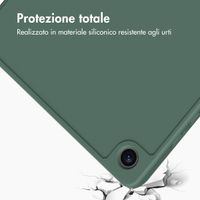 Accezz Cover a libro in silicone Smart Samsung Galaxy Tab A9 8.7 pollici - Verde scuro