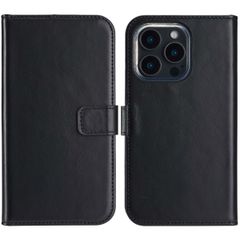 Selencia Cover a libro in vera pelle Apple iPhone 16 Pro - Nero
