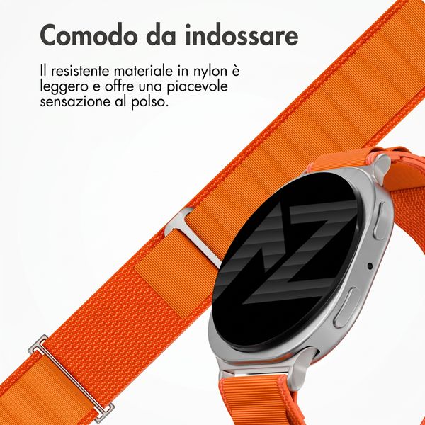 Accezz Cinturino in nylon Alpine Samsung Galaxy Watch 9 (40/44mm) / Watch 8 (40/44mm) / Classic (46mm) - Arancio