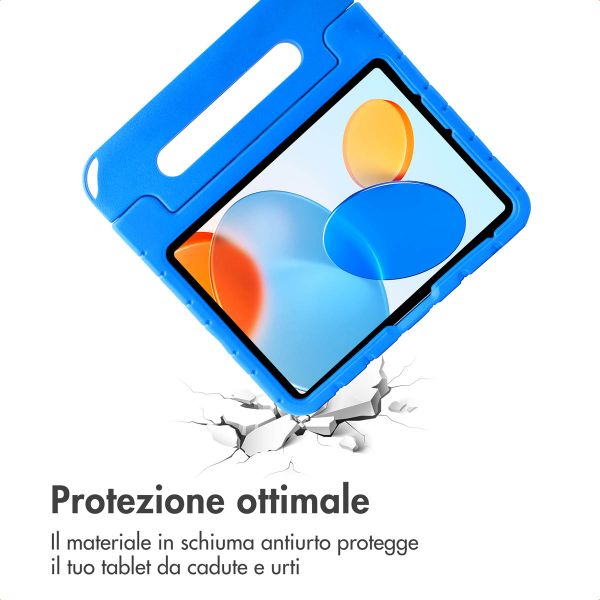 imoshion Cover per tablet a prova di bambino con bambole rimovibili Apple iPad 11 (2025) 11 pollici A16 / iPad 10 (2022) 10.9 pollici - Blu