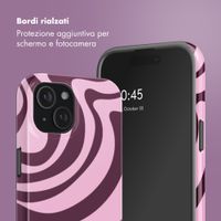 Selencia Cover Posteriore Vivid Apple iPhone 15 - Wavy Swirl Pink Plum