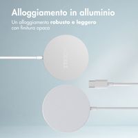 Accezz Caricabatterie Wireless USB-C - Caricatore Senza Fili MagSafe e Qi2 - 1 metro - Bianco