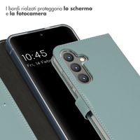 Selencia Cover a libro in vera pelle Samsung Galaxy S24 Plus - Air Blue