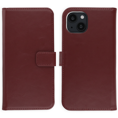 Selencia Cover a libro in vera pelle Apple iPhone 13 - Burgundy
