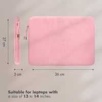 Selencia Cover per laptop in velluto a coste 13-14 pollici - Sleeve per laptop - Soft Blush