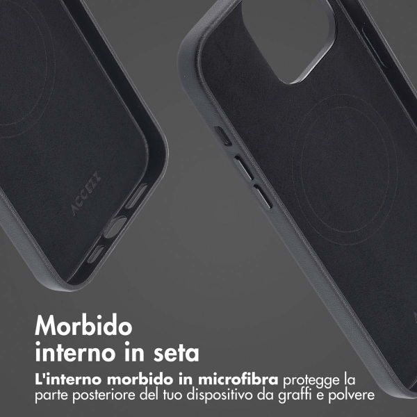 Accezz Cover in Pelle con MagSafe Apple iPhone 14 Pro Max - Onyx Black