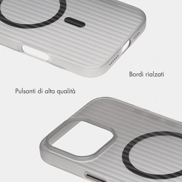 Accezz Cover Lite con MagSafe | Fluted | Apple iPhone 16 Pro - Grigio