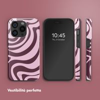 Selencia Cover posteriore Vivid con MagSafe Apple iPhone 15 Pro - Wavy Swirl Pink Plum