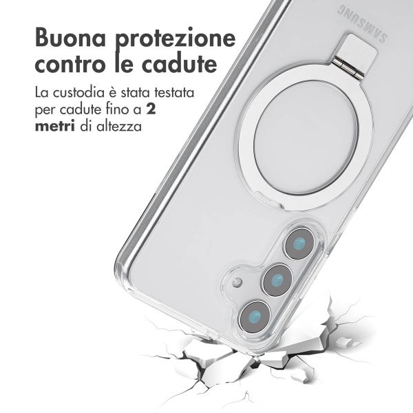 Accezz Cover con anello e supporto con MagSafe Samsung Galaxy S25 - Trasparente