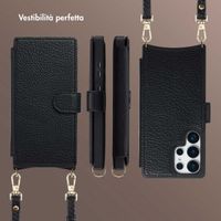 Selencia Cover Riva con MagSafe e cordino Samsung Galaxy S25 Ultra - Nero