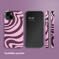 Selencia Cover Posteriore Vivid Apple iPhone 14 - Wavy Swirl Pink Plum