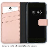 Selencia Cover a libro in vera pelle Apple iPhone SE (2022 / 2020) / 8 / 7 / 6(s) - Dusty Pink