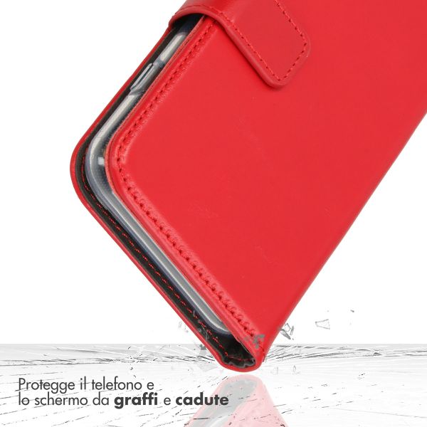 Selencia Cover a libro in vera pelle Apple iPhone 14 - Rosso