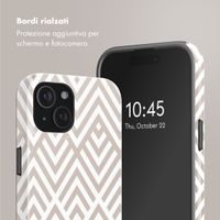 Selencia Cover posteriore Vivid con MagSafe Apple iPhone 15 - Beige Zigzag