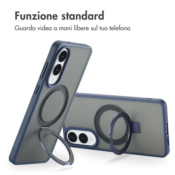 Accezz Cover con anello e supporto con MagSafe Samsung Galaxy S25 Edge - Blu
