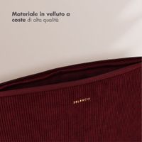 Selencia Cover per laptop in velluto a coste 15-16 pollici - Sleeve per laptop - Deep Burgundy