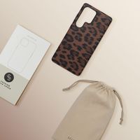 Selencia Cover Sabi Stampa pantera con MagSafe Samsung Galaxy S25 Ultra - Mocha Brown