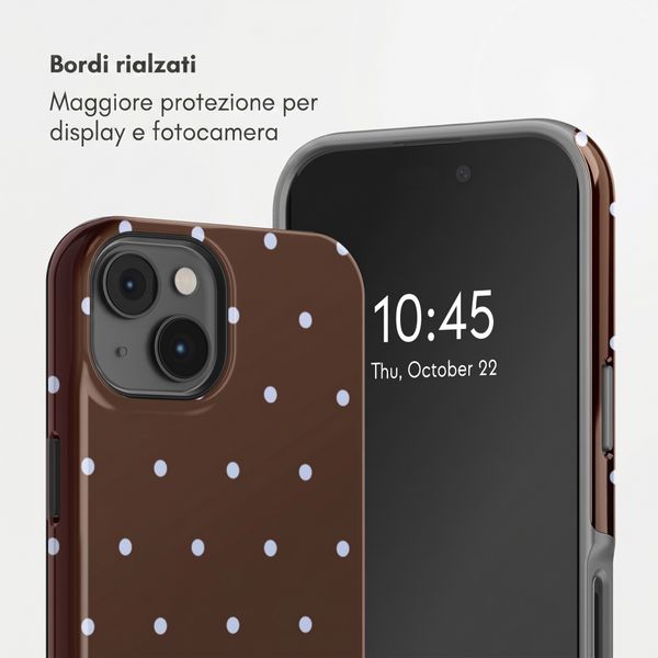 Selencia Cover Posteriore Vivid Apple iPhone 14 - Happy Dots Chocolate