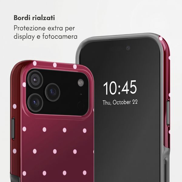 Selencia Cover Posteriore Vivid Apple iPhone 17 Pro Max - Happy Dots Burgundy
