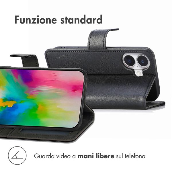 imoshion Cover a libro di Lusso Apple iPhone 16 - Nero