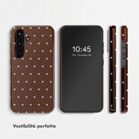 Selencia Cover Posteriore Vivid Samsung Galaxy S25 - Happy Dots Chocolate