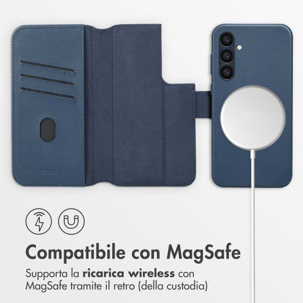 Accezz Cover in pelle 2 in 1 con MagSafe Samsung Galaxy S24 Plus - Nightfall Blue
