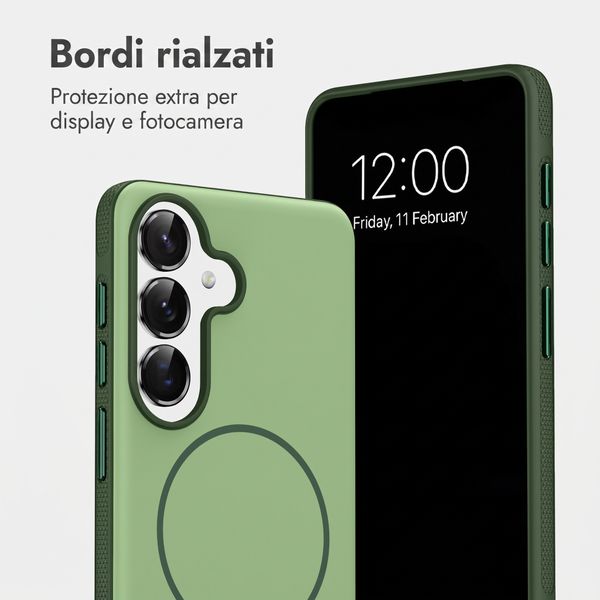 imoshion Cover posteriore Color con Thin MagSafe Ring Samsung Galaxy S25 / S24 - Verde scuro