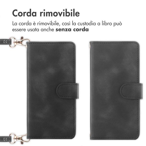 imoshion Cover a libro con Cordino Apple iPhone SE (2022 / 2020) / 8 / 7 - Nero
