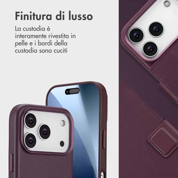 Accezz Cover in pelle 2 in 1 con MagSafe Apple iPhone 17 Pro - Heath Purple