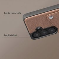 Selencia Cover posteriore Riva con portacarte Samsung Galaxy S26 Plus - Mocha Brown