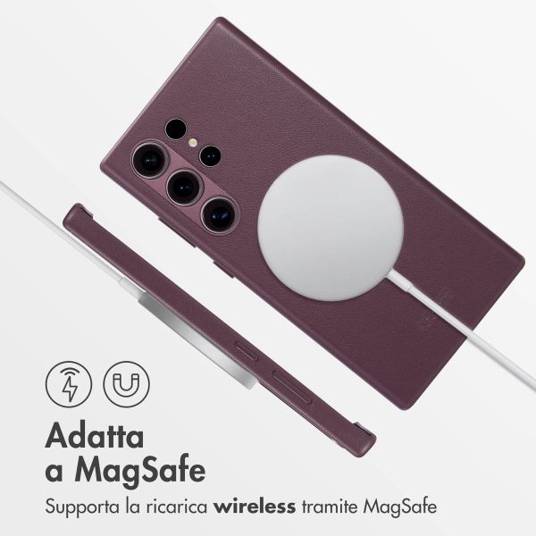 Accezz Cover in Pelle con MagSafe Samsung Galaxy S24 Ultra - Heath Purple