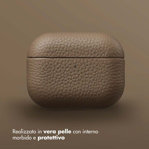 Accezz Cover in vera pelle  Apple Airpods Pro 3 - Taupe