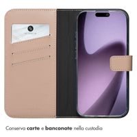 Selencia Cover a libro in vera pelle Apple iPhone 17 - Dusty Pink