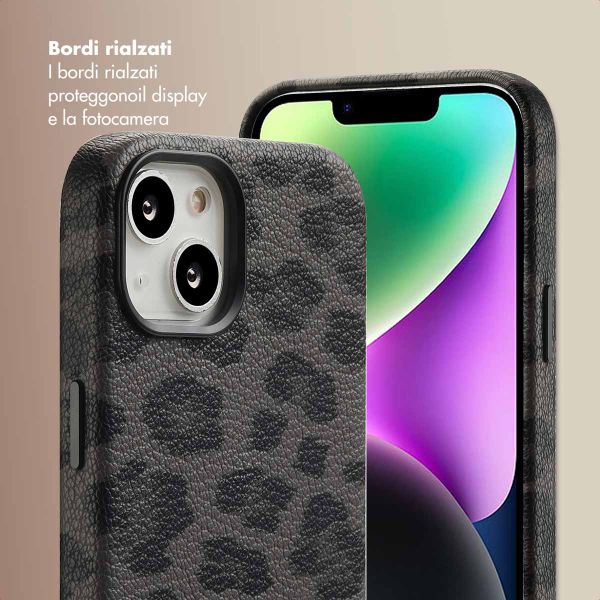 Selencia Cover Sabi Stampa pantera con MagSafe Apple iPhone 14 - Midnight Black