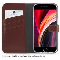 Selencia Cover a libro in vera pelle Apple iPhone 17e / 16e - Marrone