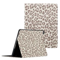 Selencia Libreria Sabi con stampa leopardata Apple iPad 9 (2021) 10.2 pollici / iPad 8 (2020) 10.2 pollici / iPad 7 (2019) 10.2 pollici - Soft Ivory