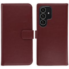 Selencia Cover a libro in vera pelle Samsung Galaxy S25 Ultra - Burgundy