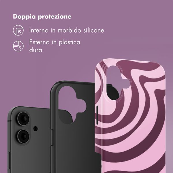 Selencia Cover Posteriore Vivid Apple iPhone 16 - Wavy Swirl Pink Plum