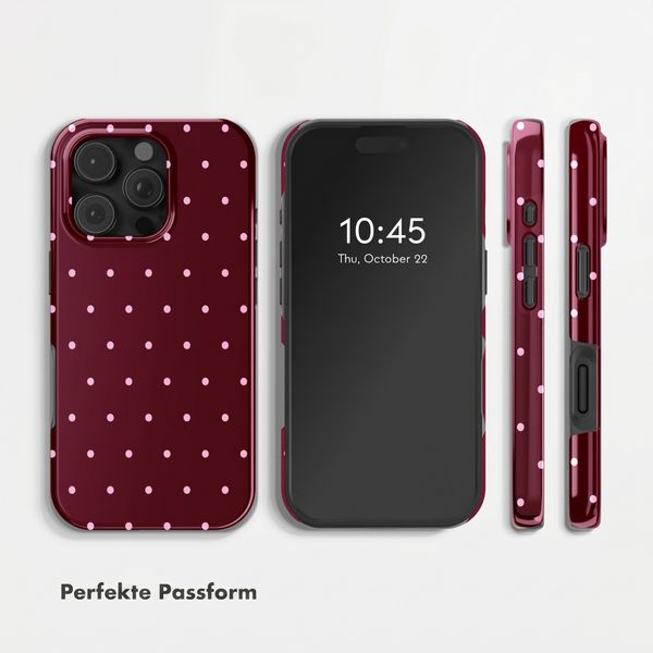 Selencia Vivid Backcover met MagSafe Apple iPhone 16 Pro Max - Happy Dots Burgundy