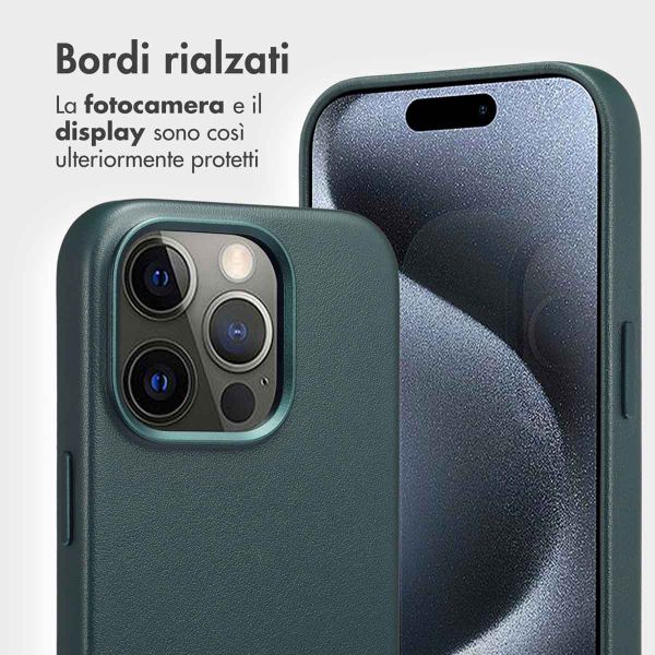 Accezz Cover in pelle 2 in 1 con MagSafe Apple iPhone 15 Pro - Cedar Green
