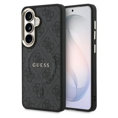 Guess Cover Posteriore 4G Leather con MagSafe Samsung Galaxy S26 - Gold Edge - Black