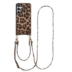 Selencia Cover per telefono Nova con cordino e portacarte Samsung Galaxy S25 FE - Leopard