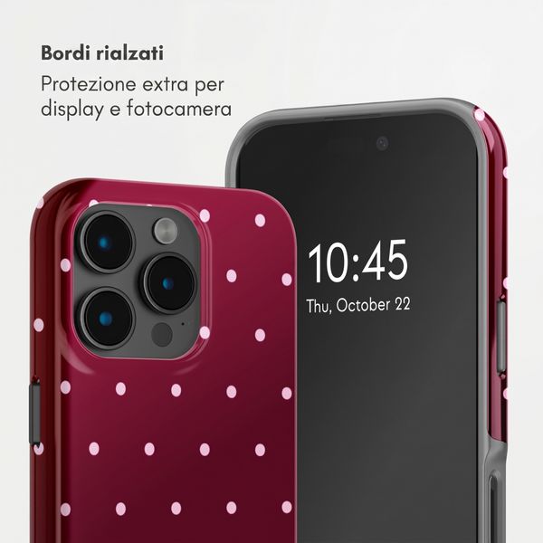 Selencia Cover Posteriore Vivid Apple iPhone 15 Pro - Happy Dots Burgundy