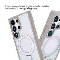 Accezz Cover con anello e supporto con MagSafe Samsung Galaxy S24 Ultra - Grigio