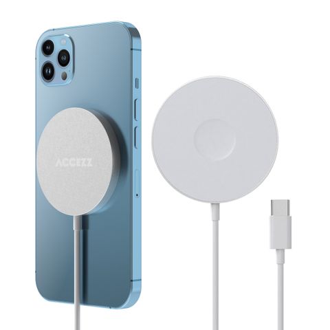Accezz Caricatore wireless USB-C - Caricatore wireless MagSafe - 1 metro - Bianco
