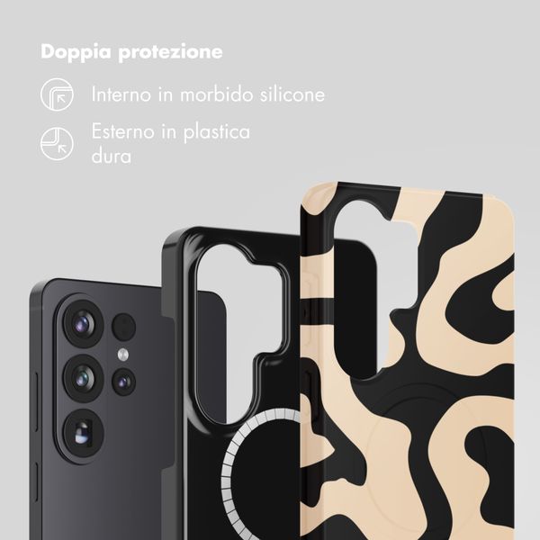 Selencia Cover posteriore Vivid con MagSafe Samsung Galaxy S26 Ultra - Art Wave Black