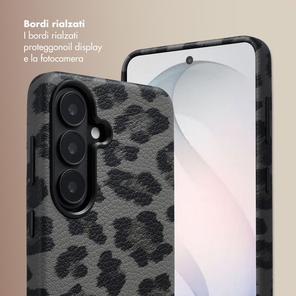 Selencia Cover Sabi Stampa pantera con MagSafe Samsung Galaxy S26 - Midnight Black